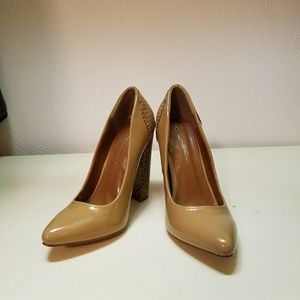 Dark Taupe Chunky Heel Pumps